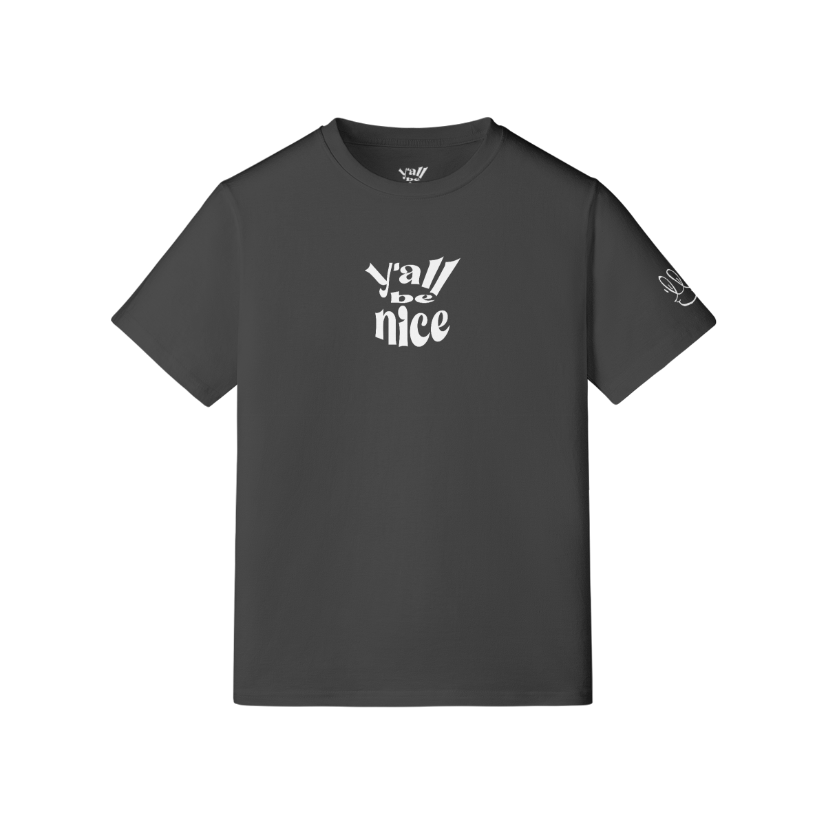 Y'all Be Nice "Basic Tee" White Hit . 210GSM Unisex Premium T-shirt