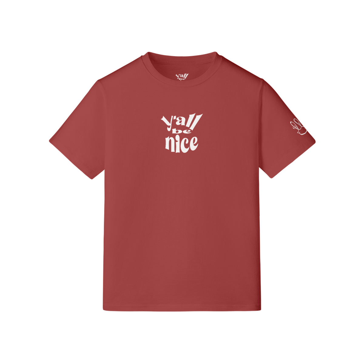 Y'all Be Nice "Basic Tee" White Hit . 210GSM Unisex Premium T-shirt
