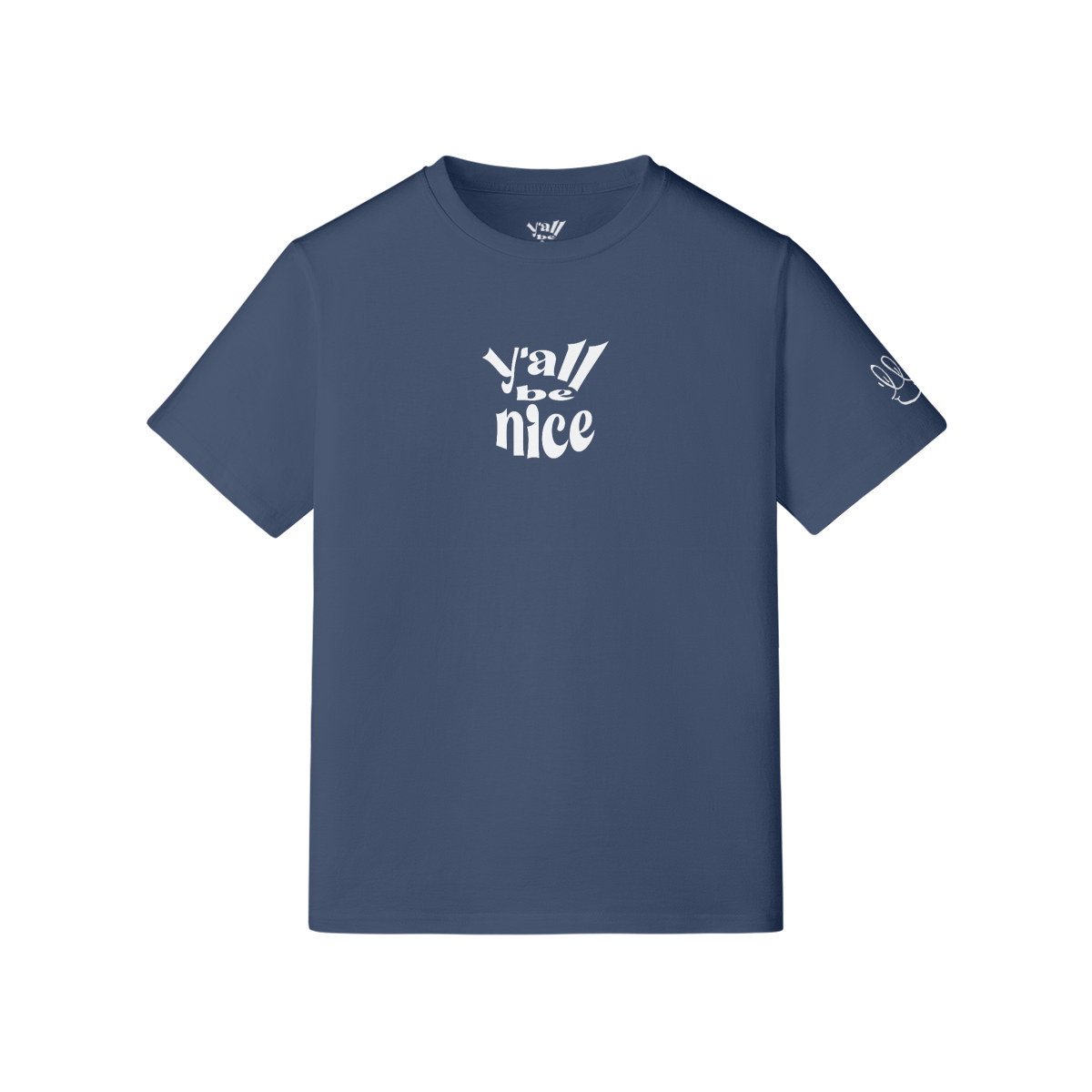 Y'all Be Nice "Basic Tee" White Hit . 210GSM Unisex Premium T-shirt