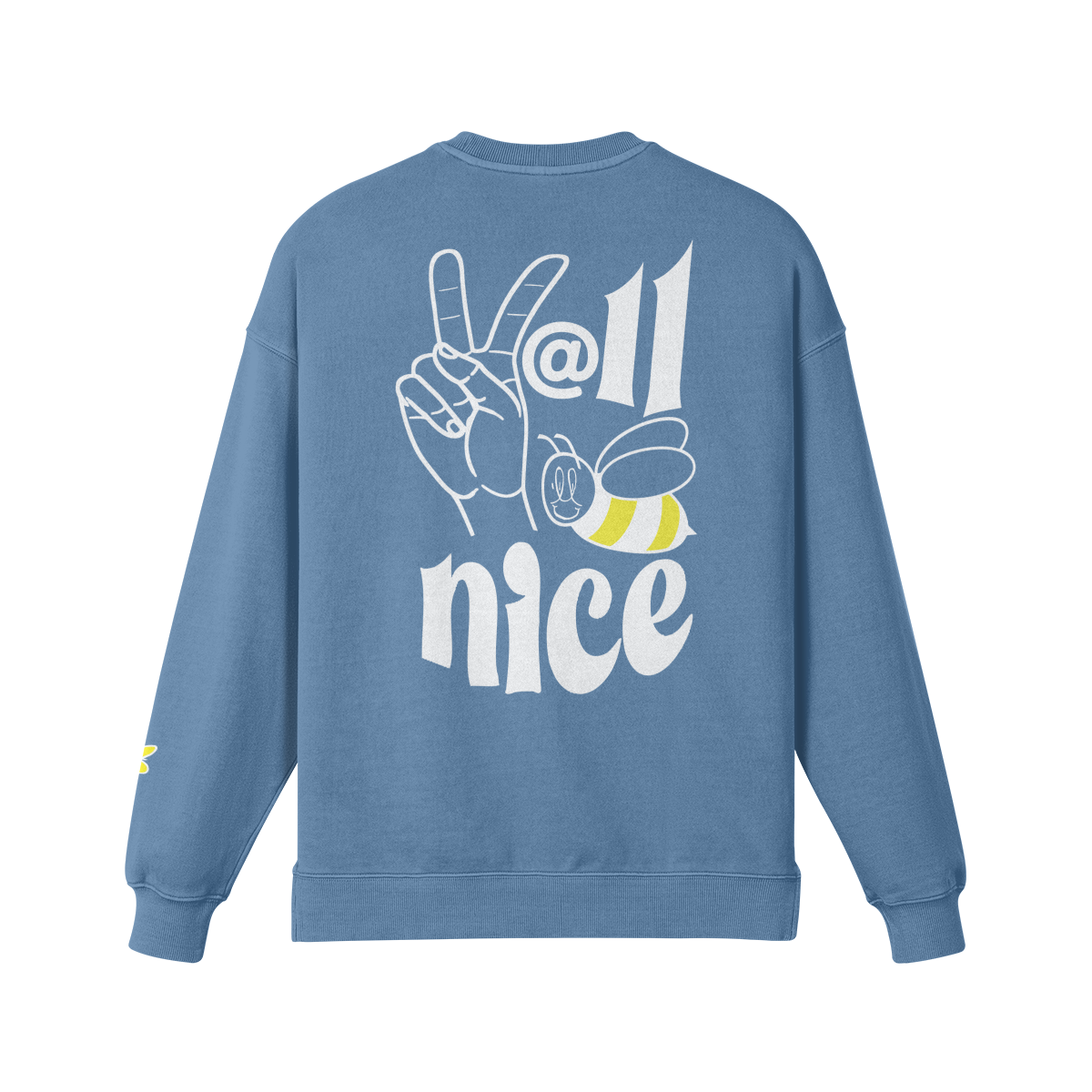 Y'all Be Nice "Deuces Crew"  .  380GSM Unisex Heavyweight Oversized Side Slit Faded Sweatshirt