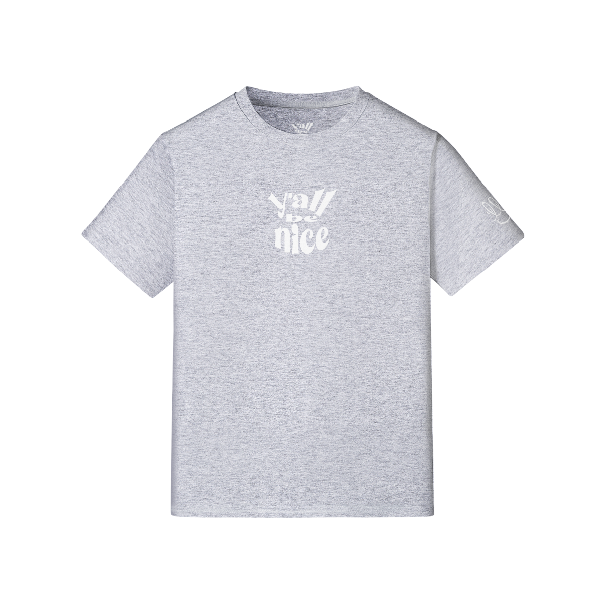 Y'all Be Nice "Basic Tee" White Hit  .  210GSM Unisex Premium T-shirt